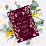 Invitation Dusty Maroon rose Hibiscus Wedding shower de fleur<br><div class="desc">Découvrez une élégance intemporelle et des designs enchanteurs dans notre collection de faire-part de mariage exquise. Chaque carte est un chef-d'oeuvre,  magnifiquement conçu pour capturer l'essence de votre journée spéciale.</div>