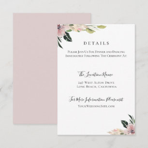 Invitation Dusty Mauve Botanique Détails du Mariage