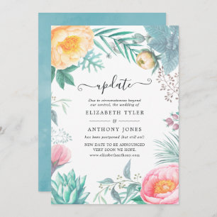 Invitation Dusty Pastel Tropical Floral Summer Mariage Mise à