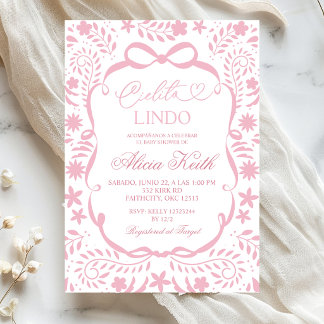 Invitation Dusty Pink Mexican Baby Shower Cielito Lindo 