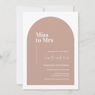 Invitation  Dusty Pink Minimal Arch Mlle Mme Fête des mariées