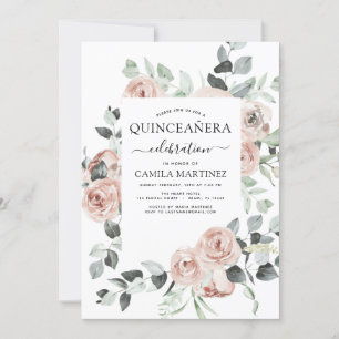Invitation Dusty Pink Quinceañera