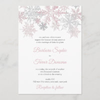 Dusty Pink & Silver Snowflakes Mariage hivernal