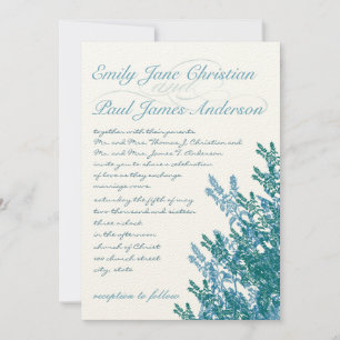 Invitation Dusty Placid Blue et Turquoise Wild Flower Mariage