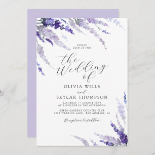 Invitation Dusty Purple Lavender Mauve Lilac Mariage floral