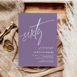 Invitation Dusty Purple Minimaliste 60e anniversaire Invitati<br><div class="desc">*** Veuillez saisir H013 dans la recherche de magasin pour trouver tous les articles correspondants *** Ou visitez notre Collection Minimaliste Purple Dusty. *** Ce design de haute qualité est facile à customiser pour correspondre à vos couleurs, styles et thèmes mariages. Pour plus de personnalisation, cliquez sur le lien "Modifier...</div>