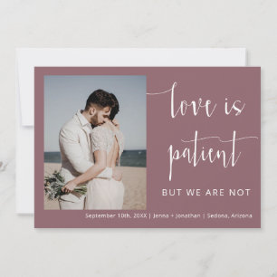 Invitation Dusty Purple Moderne Script Minimal Elopement Phot
