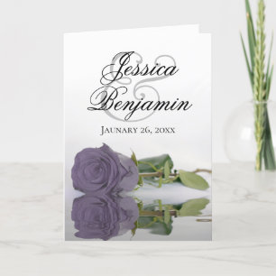 Invitation Dusty Purple Rose Élégant Mariage photo romantique