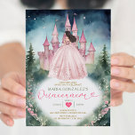Invitation Dusty Robe Rose Forêt Princesse 15 Quinceañera<br><div class="desc">Robe Rose Dusty Forêt Princesse 15 Quinceañera Invitation Mis Quince 15 Anos,  16e Anniversaire Château Rose Forêt Verte Matte Rose Robe Or</div>