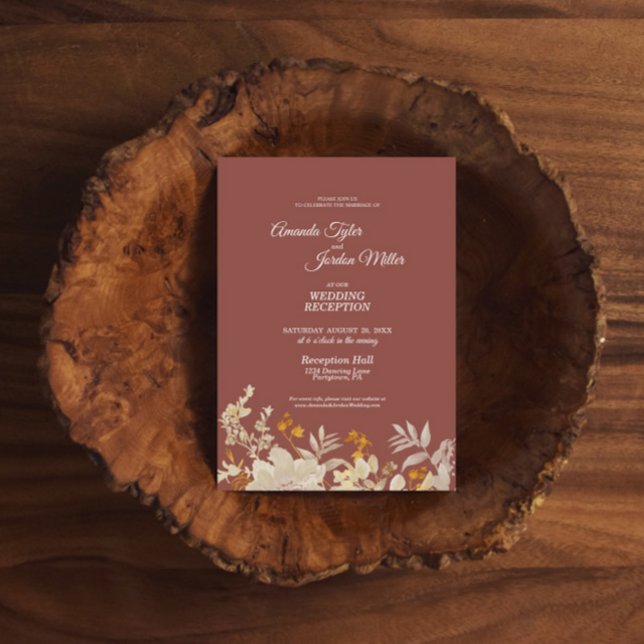 Invitation Dusty Rose Automne Boho Réception de mariage Boho (Créateur téléchargé)