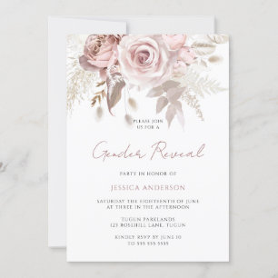 Invitation Dusty Rose Blush Floral Genre Revevela Party