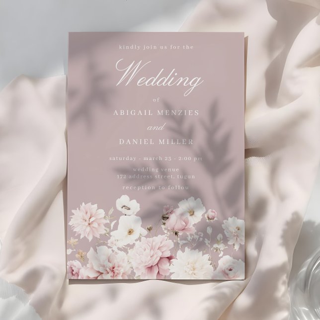 Invitation Dusty Rose & Blush Garden Floral Mariage (Créateur téléchargé)