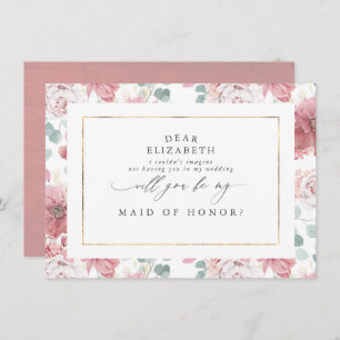 Invitation Dusty Rose Bridesmaid, servante d'honneur