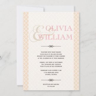 Invitation Dusty rose carrelage marocain et mariage moderne