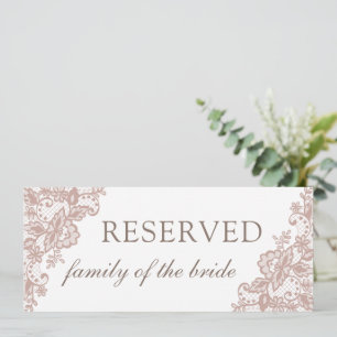 Invitation Dusty rose dentelle mariage famille signe réservé