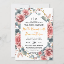 Dusty Rose Elégant rose Mauve or Mariage floral