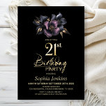 Invitation Dusty rose et gris Floral 21e fête d'anniversaire<br><div class="desc">Invitation vos amis et les proches à votre 21e anniversaire avec cette invitation de fête d'anniversaire noir avec un élégant motif floral rose et gris poussiéreux. La zone de texte personnalisable de ce modèle d'invitation vous permet d'inclure sans effort tous les détails nécessaires à votre fête d'anniversaire, y compris la...</div>