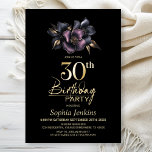 Invitation Dusty rose et gris Floral 30e fête d'anniversaire<br><div class="desc">Invitation vos amis et les proches à votre 30e anniversaire avec cette invitation à la fête d'anniversaire noire avec un élégant motif floral rose et gris poussiéreux. La zone de texte personnalisable de ce modèle d'invitation vous permet d'inclure sans effort tous les détails nécessaires à votre fête d'anniversaire, y compris...</div>
