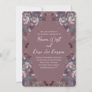 Invitation Dusty Rose Floral Wedding Autumn Botanical
