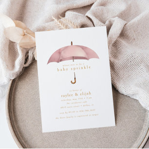 Invitation Dusty Rose Girl Baby Sprinkle Shower Event