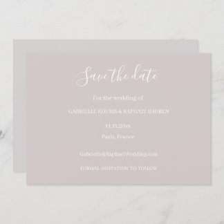 Invitation Dusty rose gris et blanc Enregistrer le Mariage Da