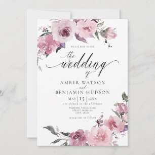 Invitation Dusty Rose Mauve Pink Blush FlorMariage