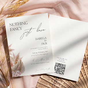 Invitation Dusty Rose Pampas Grass Mariage intime
