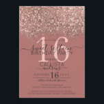 Invitation Dusty Rose Rose Or Parties scintillant Confetti Sw<br><div class="desc">L'invitation élégante, glamour et moderne à la fête d'anniversaire de sweet sixteen est parfaite pour la jeune adolescente contemporaine et élégante. Il présente un bloc de couleur pointu rose en or brillant imbriqué confetti sur un simple arrière - plan rose rose foncé et poussiéreux avec un grand numéro "16" dans...</div>