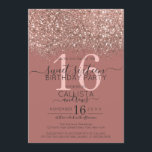 Invitation Dusty Rose Rose Or Parties scintillant Confetti Sw<br><div class="desc">L'invitation élégante, glamour et moderne à la fête d'anniversaire de sweet sixteen est parfaite pour la jeune adolescente contemporaine et élégante. Il présente un bloc de couleur pointu rose en or brillant imbriqué confetti sur un simple arrière - plan rose rose foncé et poussiéreux avec un grand numéro "16" dans...</div>