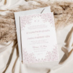 Invitation Dusty Rose Vintage Floral Line Art Frame Mariage<br><div class="desc">Dusty rose vintage d'inspiration florale art chinoiserie faire-part de mariage.</div>