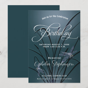 Invitation Dusty Turquoise Dragonfly Anniversaire