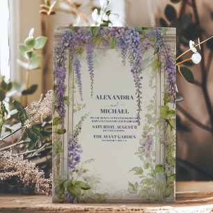 Invitation Dusty violet Floral Élégant Mariage Boho