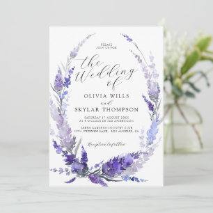 Invitation Dusty violet lavande lavande Mariage floral mauve
