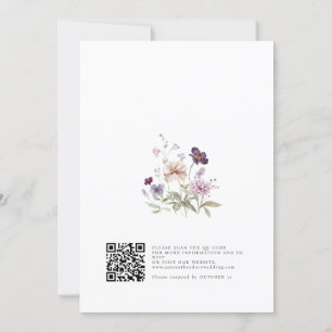 Invitation Dusty Violet Lavender Fleur sauvage Jardin Mariage