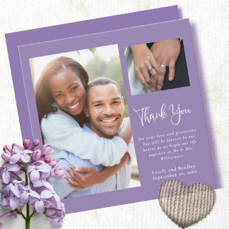 Invitation Dusty violet simple minimaliste Merci Mariage