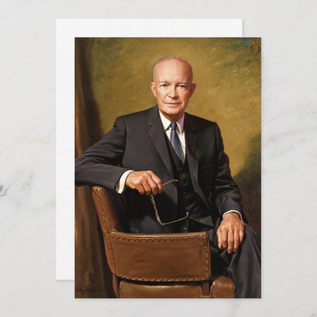 Invitation Dwight Eisenhower Président Portrait de la Maison  (Devant / Derrière)