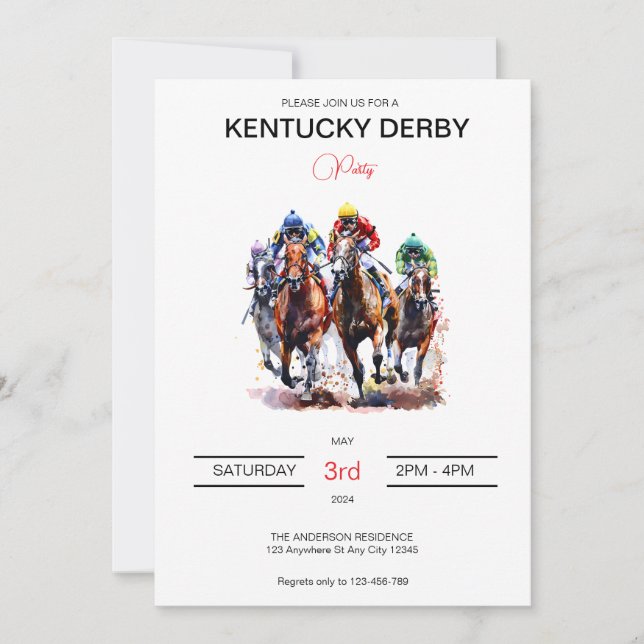 Invitation Dynamic Horse Kentucky Derby (Devant)
