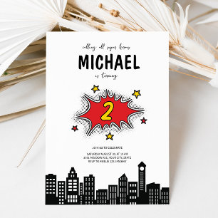 Invitation dynamique Superhero 2e anniversaire