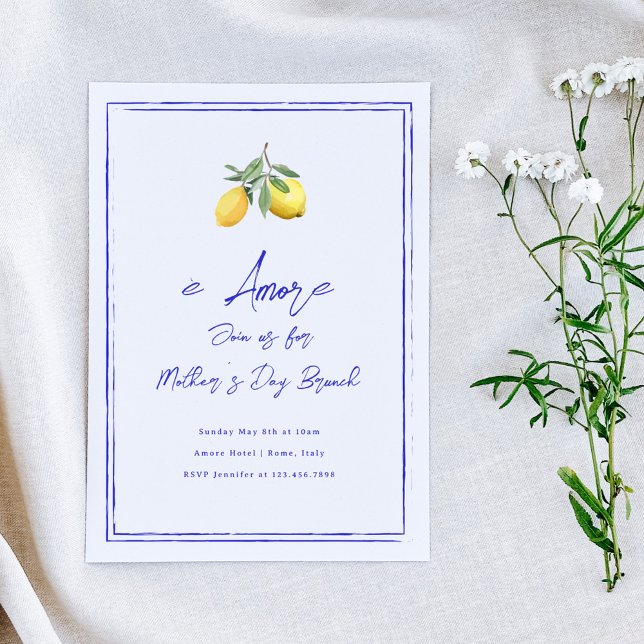 Invitation È Amore Brunch de la fête des mères italiennes (Créateur téléchargé)