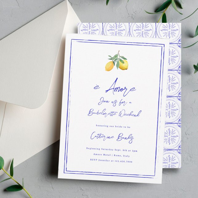 Invitation È Amore Italienne Bachelorte (Créateur téléchargé)