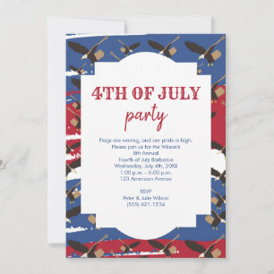 Invitation Eagle USA Patriotique American Flag 4 juillet