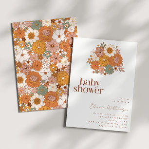 Invitation Eart Boho Floral Cute Baby shower simple