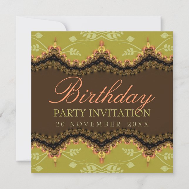 Invitation Earth Royal Lace Anniversaire + toutes les invitat (Devant)