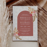 Invitation Earthy Boho Floral Pampas Cinnamon Rose Wedding<br><div class="desc">Éblouissez vos invités avec cet élégant invitation de mariage avec de belles fleurs et de l'herbe de pampa rustique avec typographie moderne. Ajoutez simplement les détails de votre événement sur ce modèle facile à utiliser pour en faire une invitation unique.</div>
