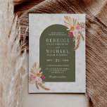 Invitation Earthy Boho Floral Pampas Sage Green Wedding<br><div class="desc">Amaze your guests with this elegant wedding invite featuring beautiful flowers and rustic pampas grass with modern typography. Simply add your event details on this easy-to-use template to make it a one-of-a-kind invitation.</div>