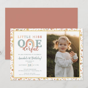Invitation Earthy Boho Rainbow Onederful Photo 1er anniversai