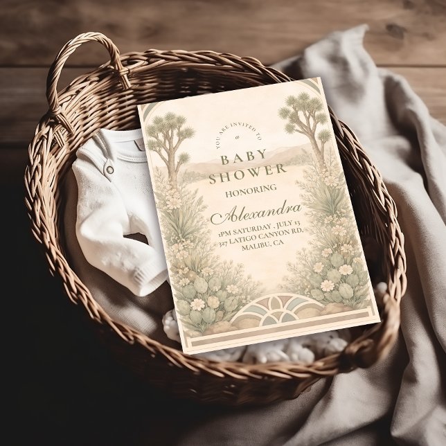 Invitation Earthy Desert Meadow Baby Shower (Créateur téléchargé)