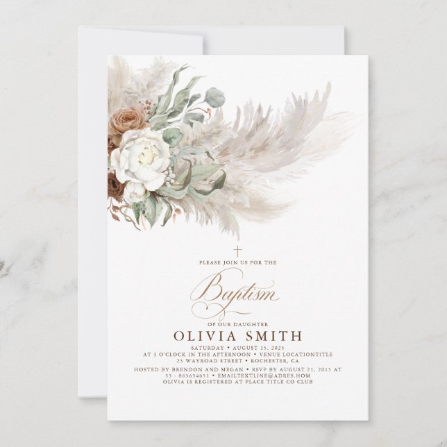 Invitation Earthy Greenery Floral (Devant)