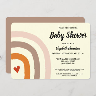 Invitation Earthy Rainbow Baby, un bébé moderne et neutre