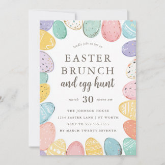 Invitation Easter Brunch and Egg Hunt Easter Holiday Invitati
